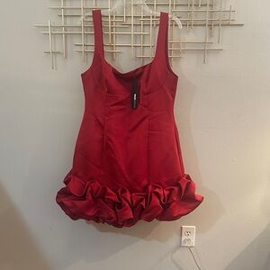 Elegant Red Ruffle Dress